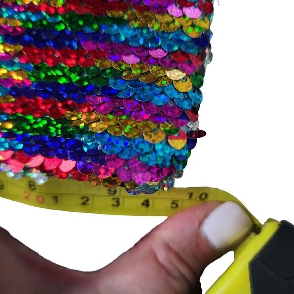 Rainbow Magic Sequin Two-Tone Reversible Flip Zip Up Pouch 9.5"L x 7.5" - Picture 9 of 10